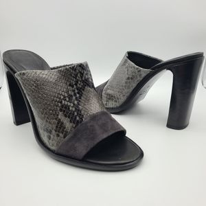 Rag & Bone Sandals Heels black gray mules snake